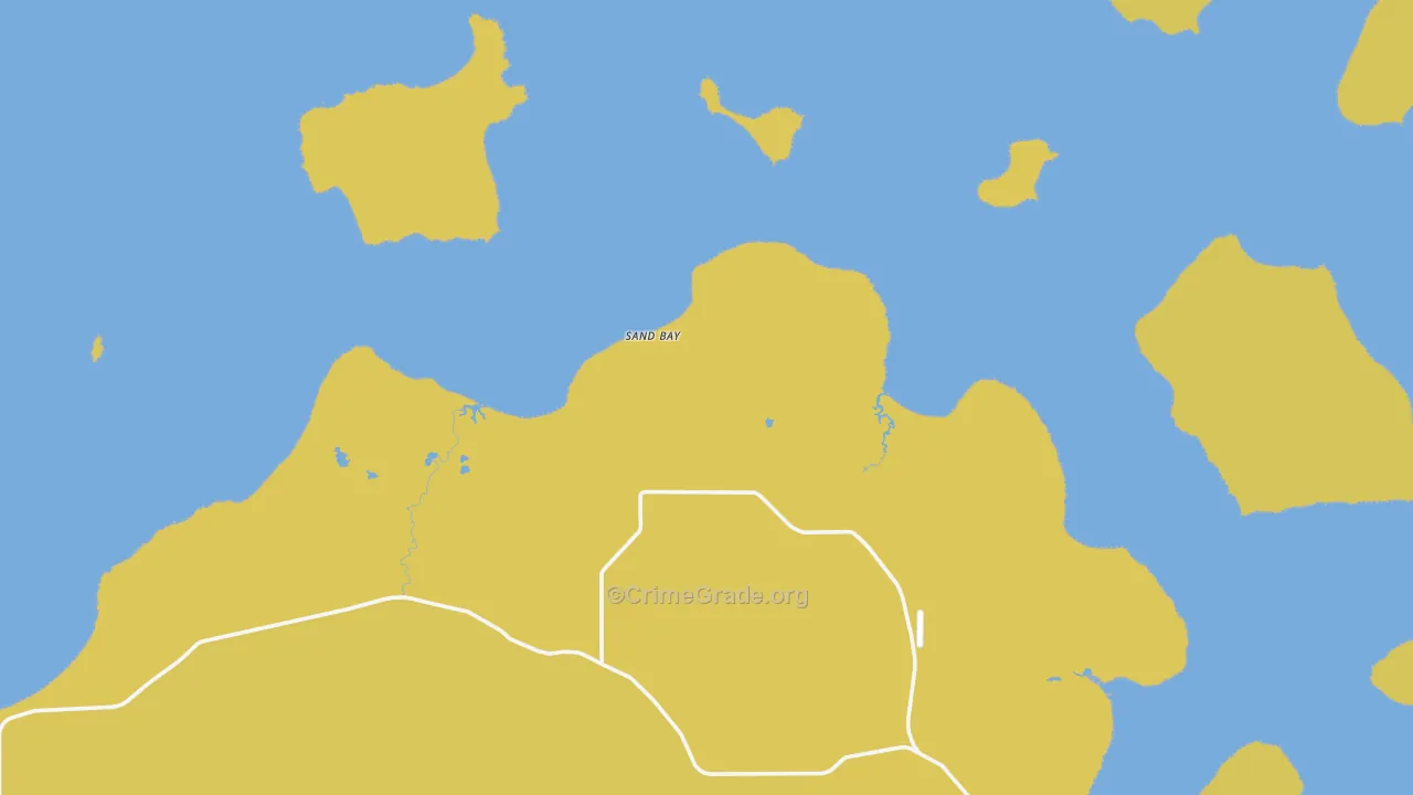 Sand Bay, WI Map of Vehicle Theft Rates