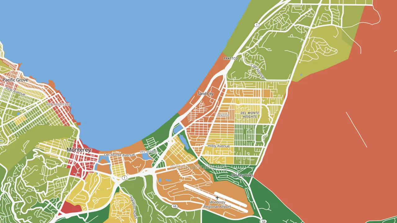 Sand City, CA Map of Vehicle Theft Rates