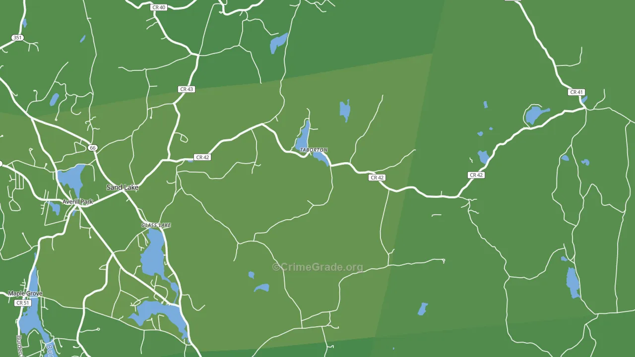 Sand Lake, NY Map of Vehicle Theft Rates