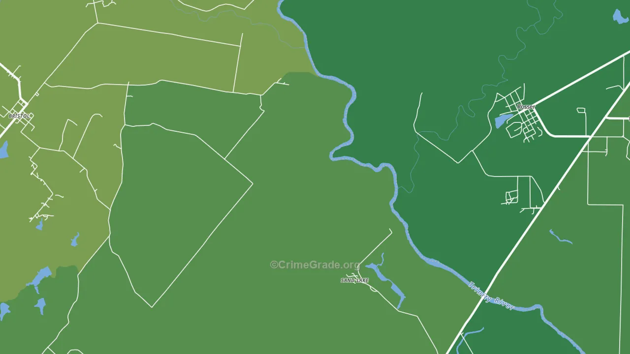 Sand Lake, TX Map of Vehicle Theft Rates