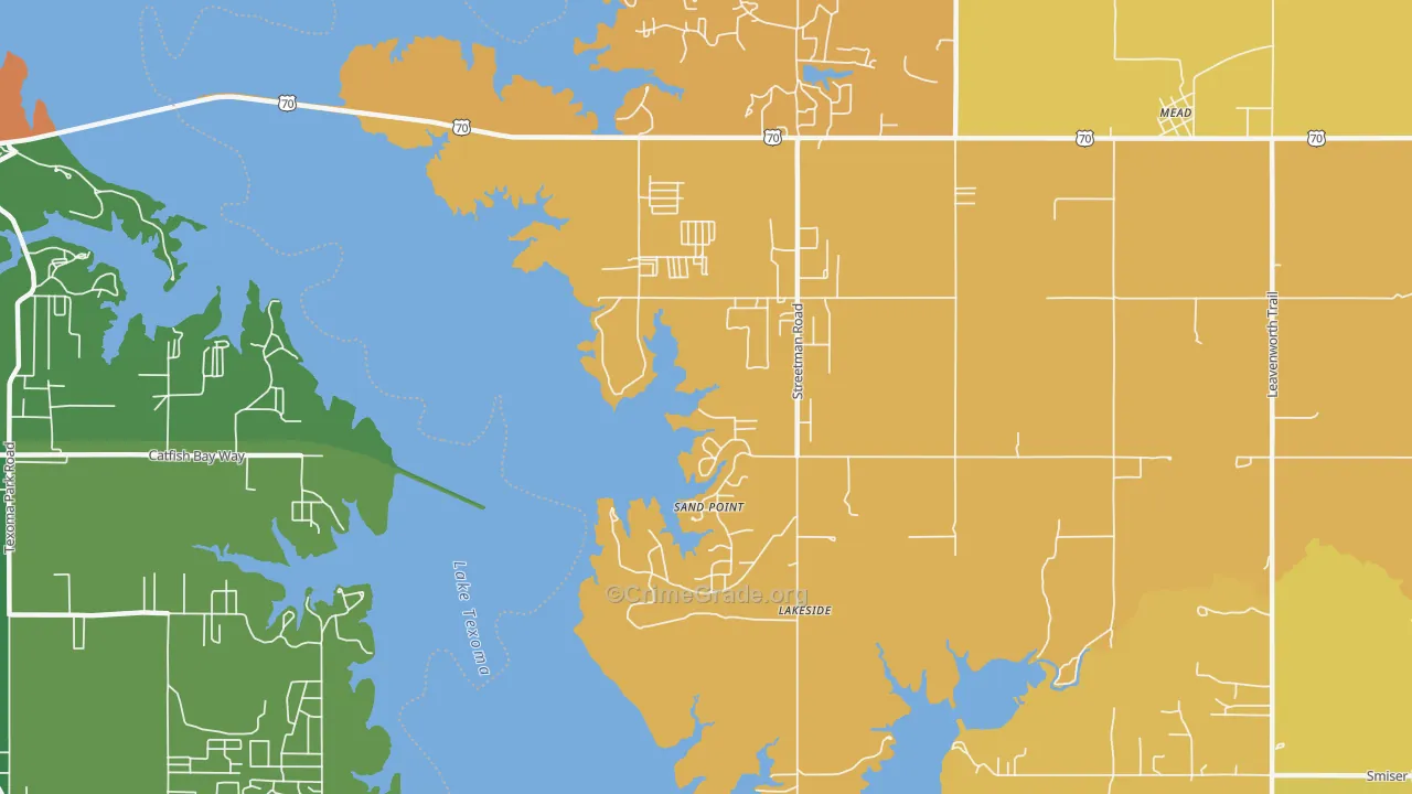 Sand Point, OK Map of Vehicle Theft Rates