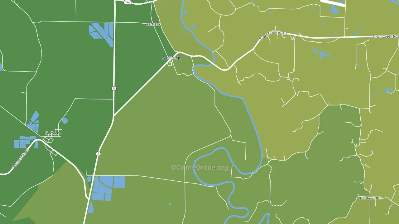 Sand Ridge, IL Map of Vehicle Theft Rates