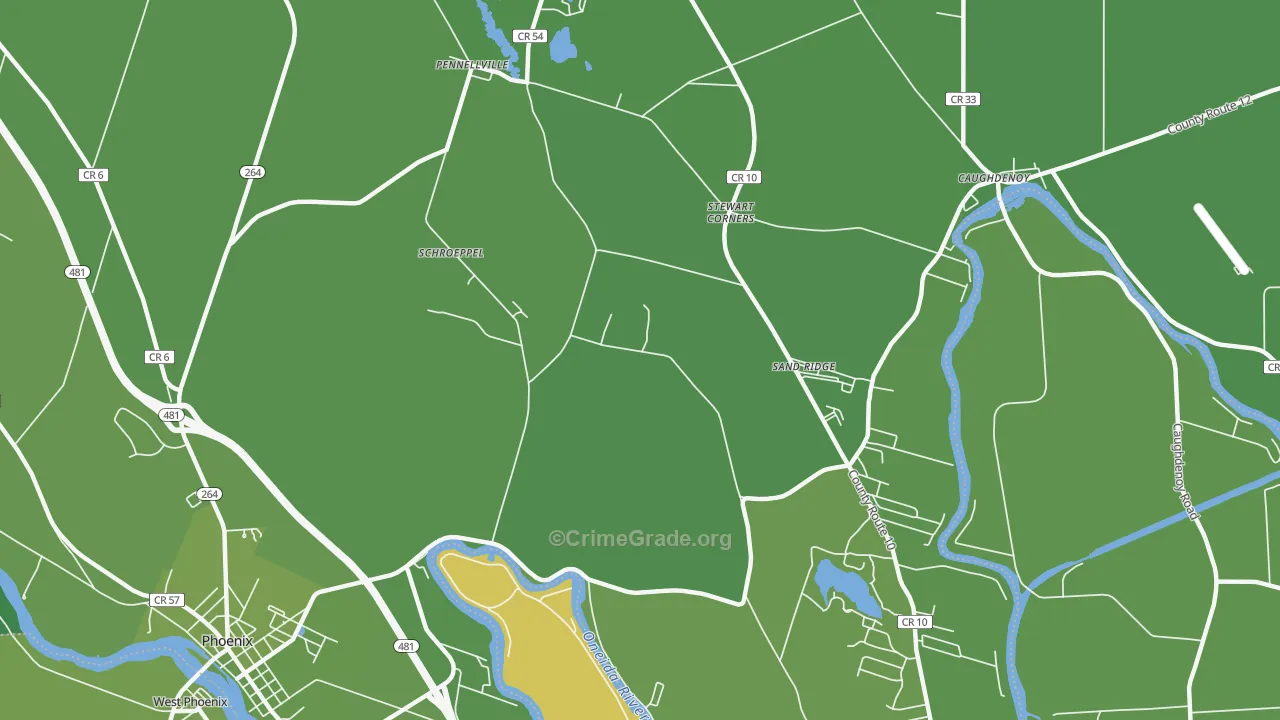 Sand Ridge, NY Map of Vehicle Theft Rates