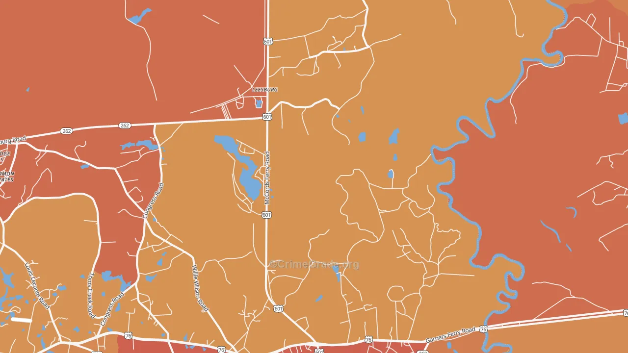 Sanders Corner, SC Map of Vehicle Theft Rates