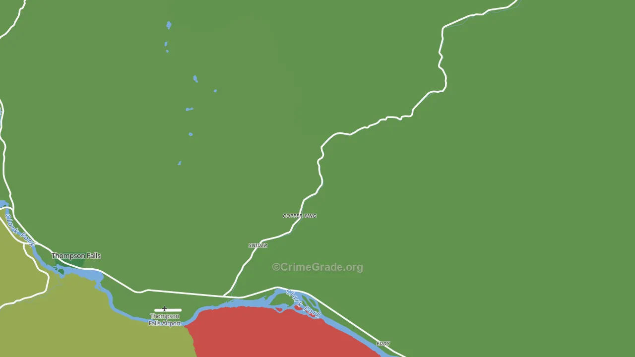 Sanders County, MT Map of Vehicle Theft Rates
