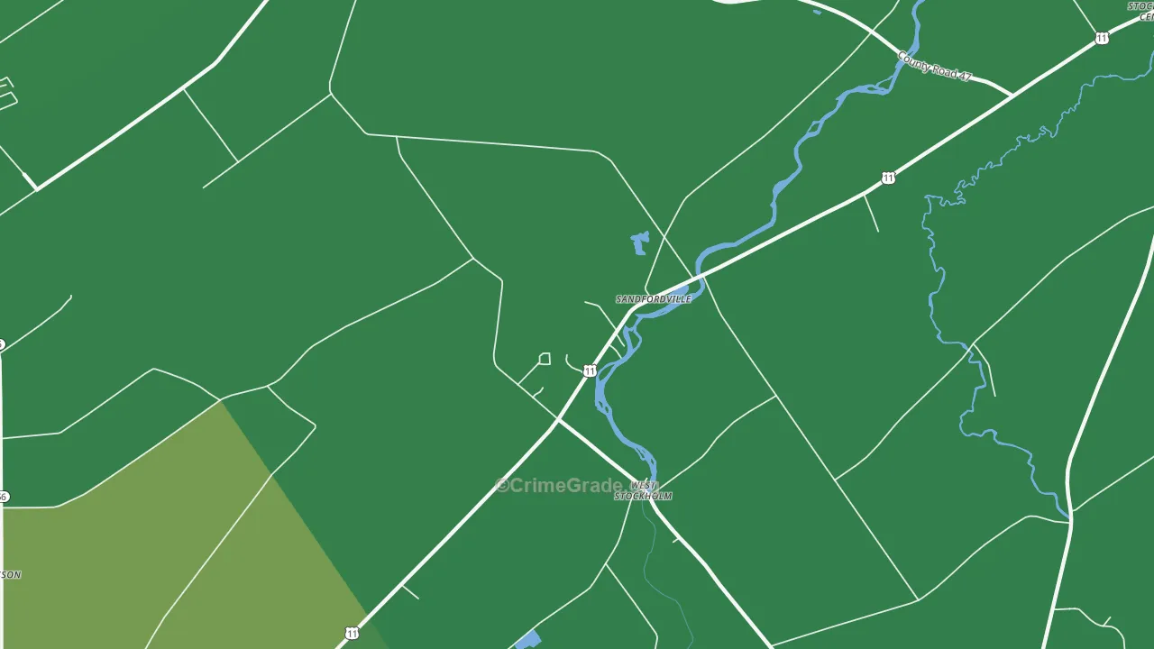 Sandfordville, NY Map of Vehicle Theft Rates