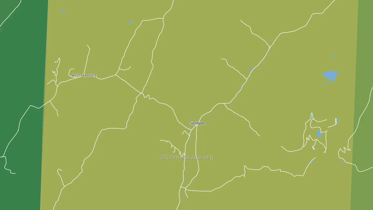 Sandgate, VT Map of Vehicle Theft Rates