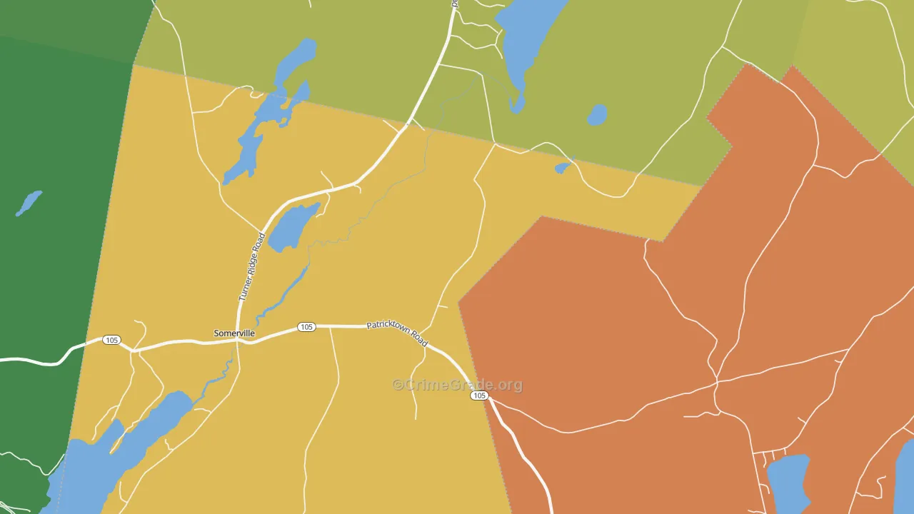 Sandhill Corner, ME Map of Vehicle Theft Rates