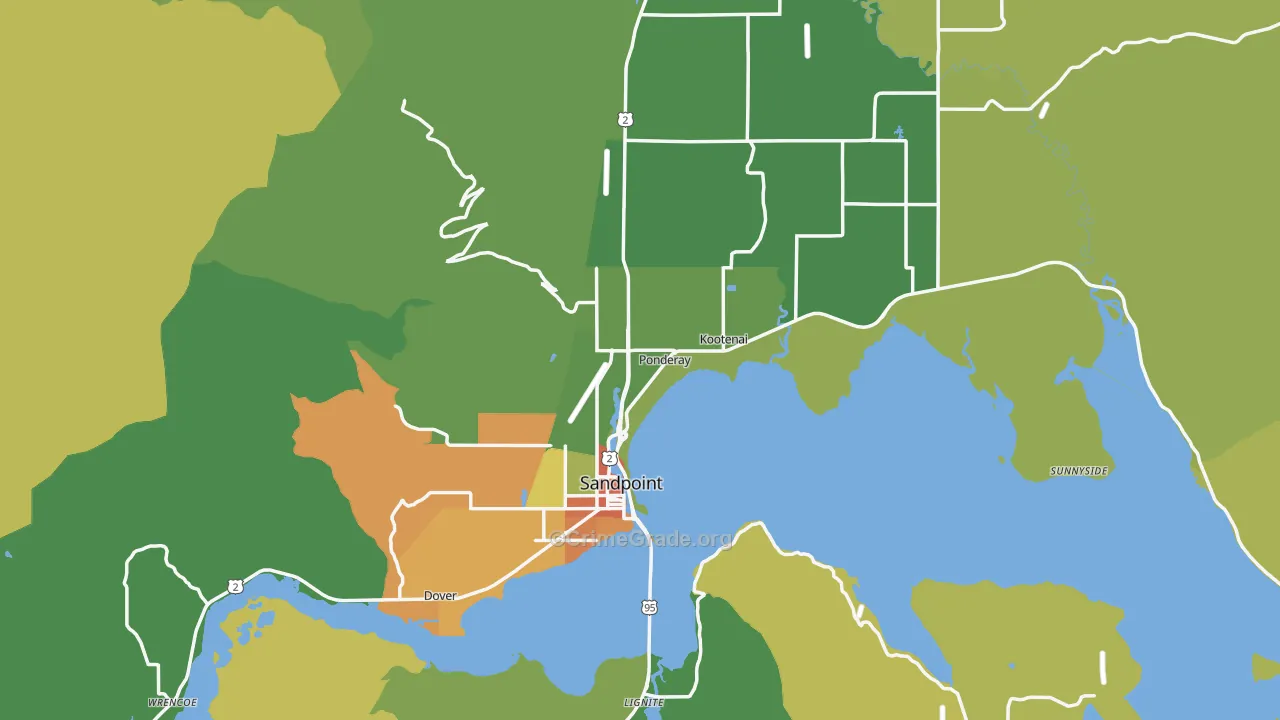 Sandpoint, ID Map of Vehicle Theft Rates