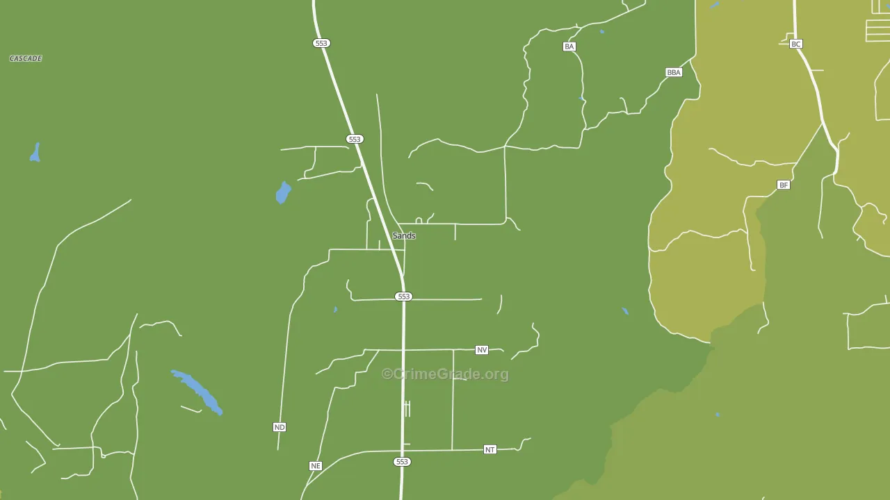 Sands, MI Map of Vehicle Theft Rates