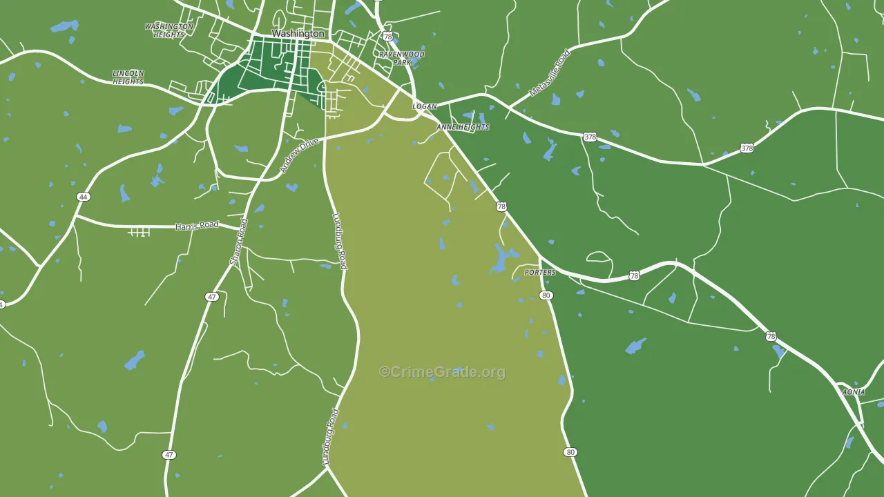 Sandtown, GA Map of Vehicle Theft Rates