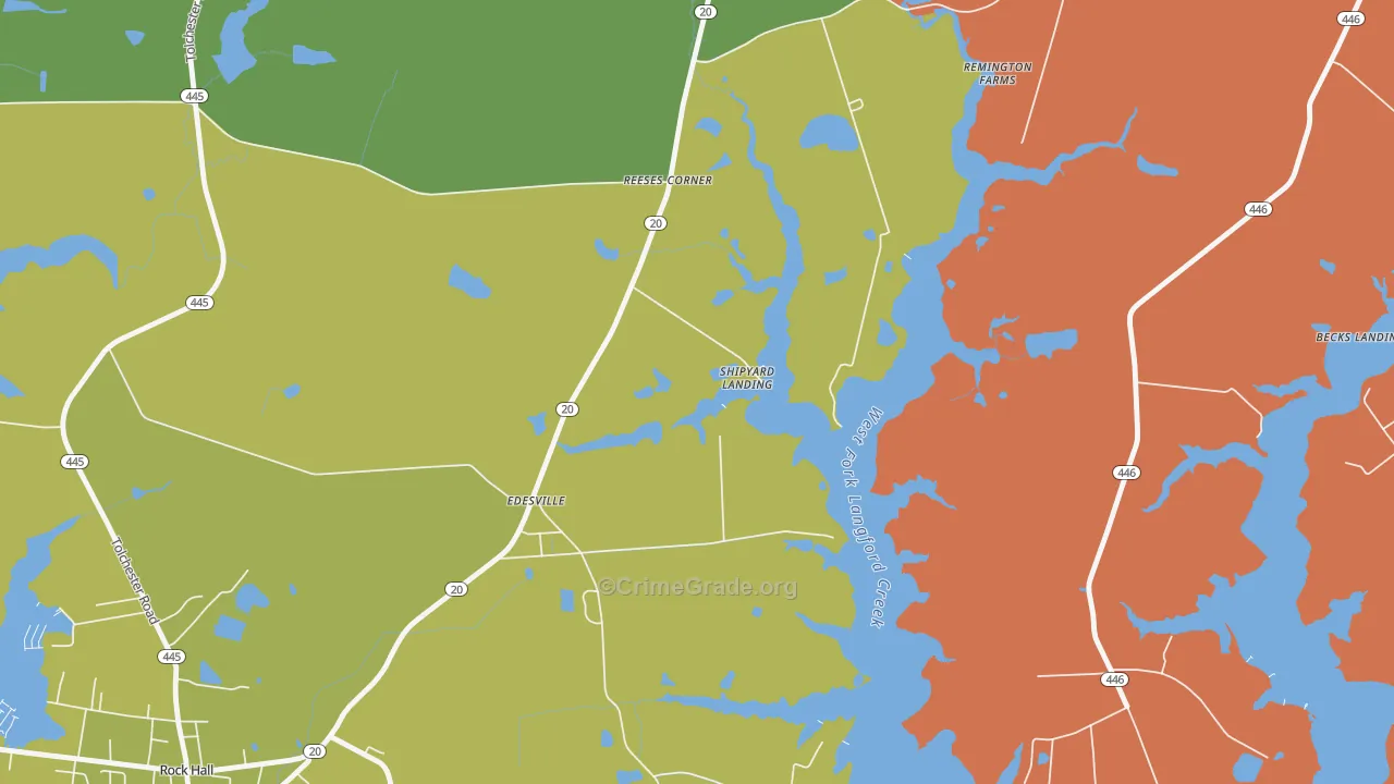 Sandy Bottom, MD Map of Vehicle Theft Rates