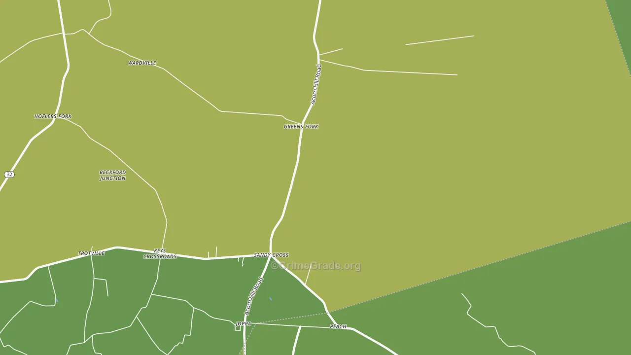 Sandy Cross, NC Map of Vehicle Theft Rates