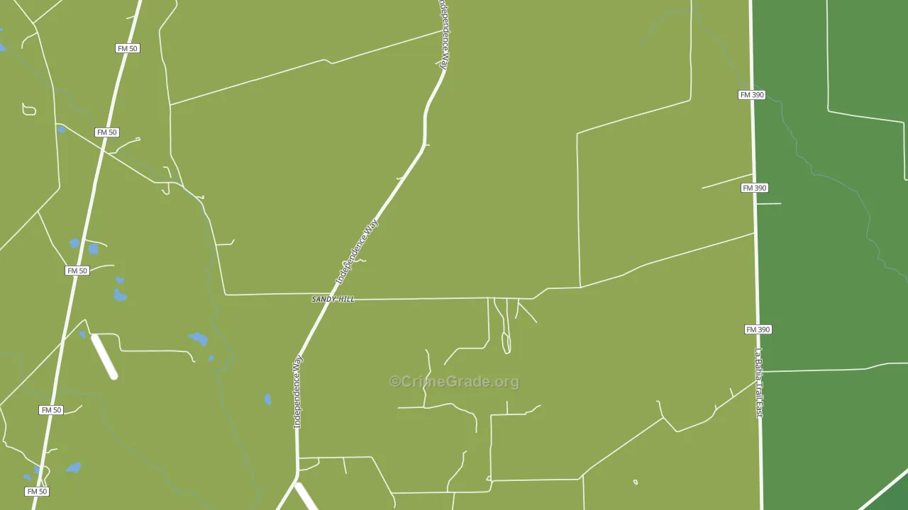 Sandy Hill, TX Map of Vehicle Theft Rates
