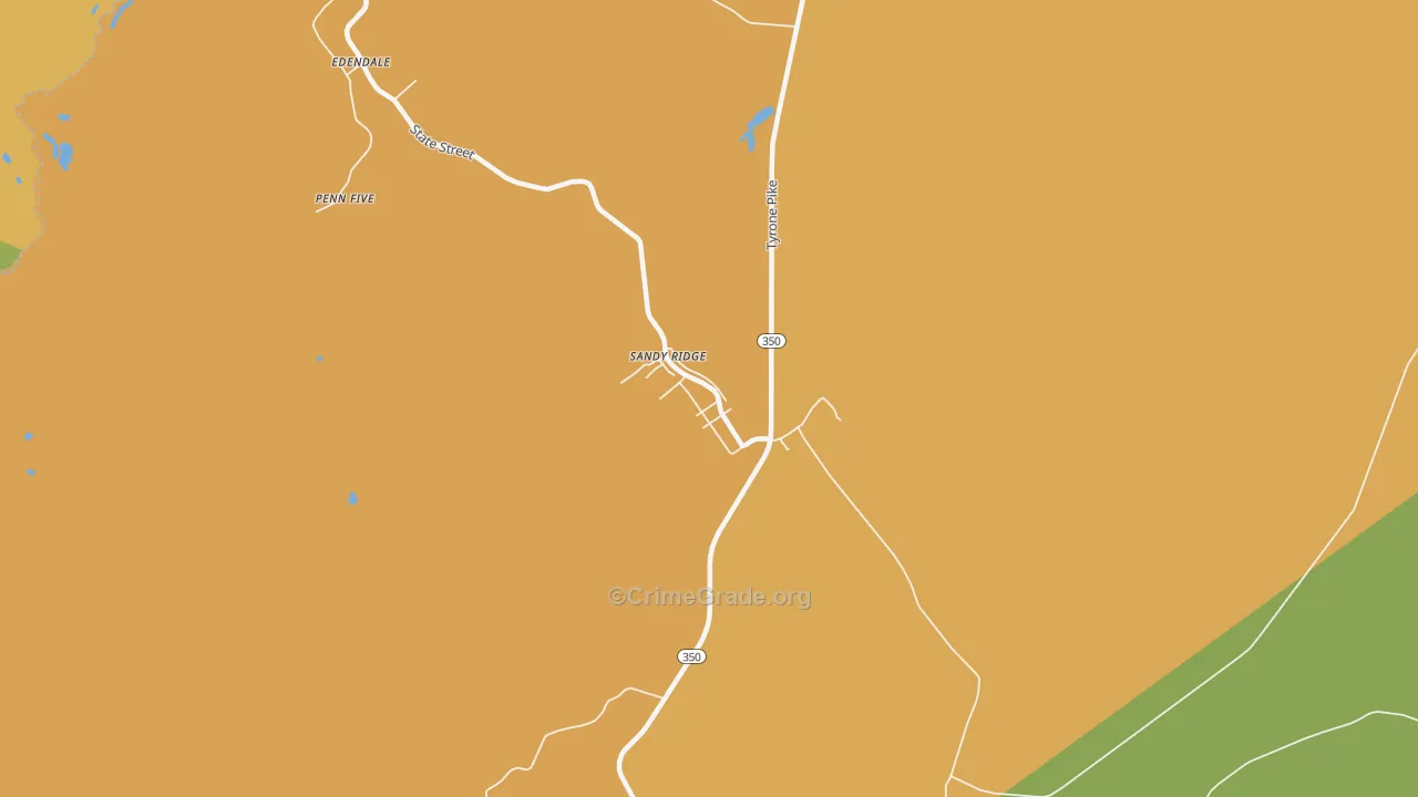 Sandy Ridge, PA Map of Vehicle Theft Rates