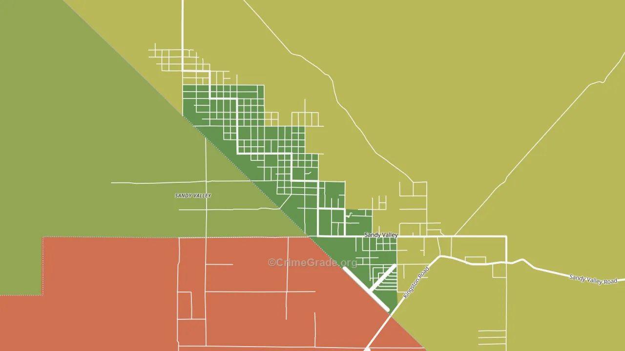 Sandy Valley, NV Map of Vehicle Theft Rates