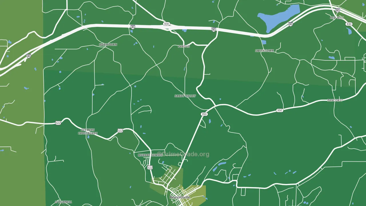 Sandy Valley, PA Map of Vehicle Theft Rates