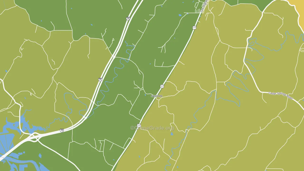 Sanford, TN Map of Vehicle Theft Rates