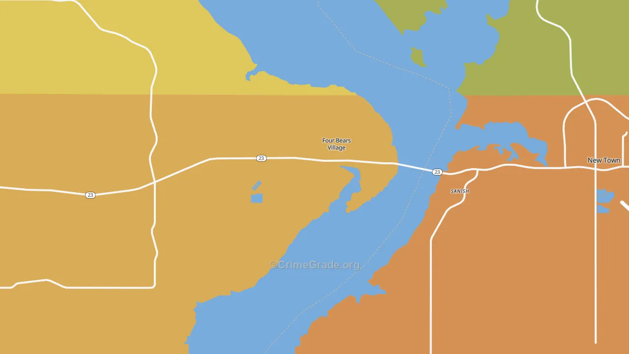 Sanish, ND Map of Vehicle Theft Rates