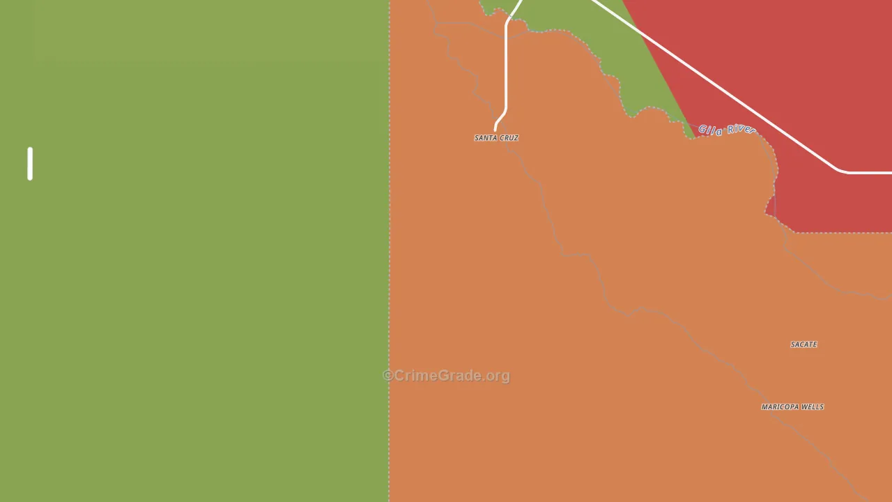 Santa Cruz, AZ Map of Vehicle Theft Rates