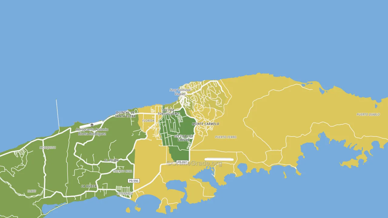Santa Maria, PR Map of Vehicle Theft Rates