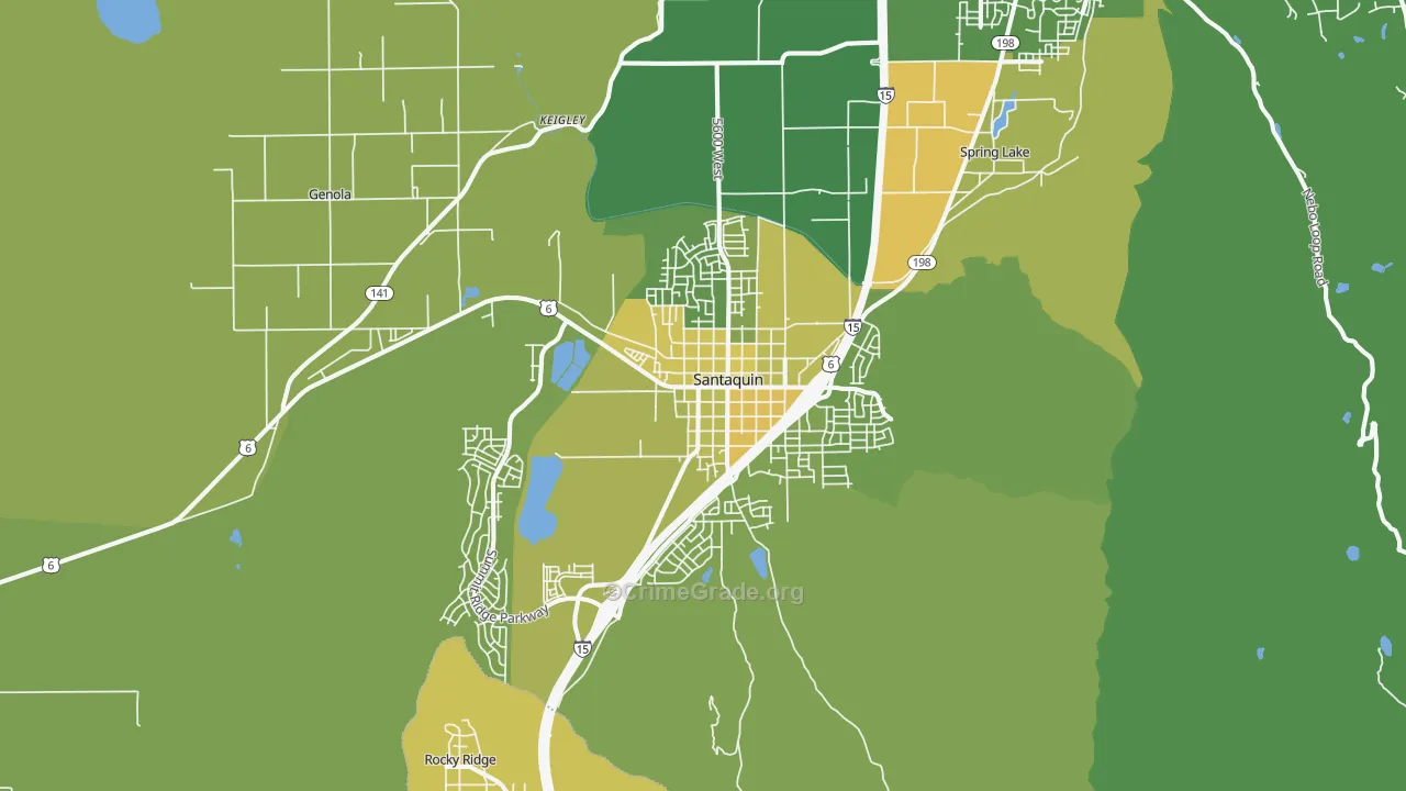 Santaquin, UT Map of Vehicle Theft Rates