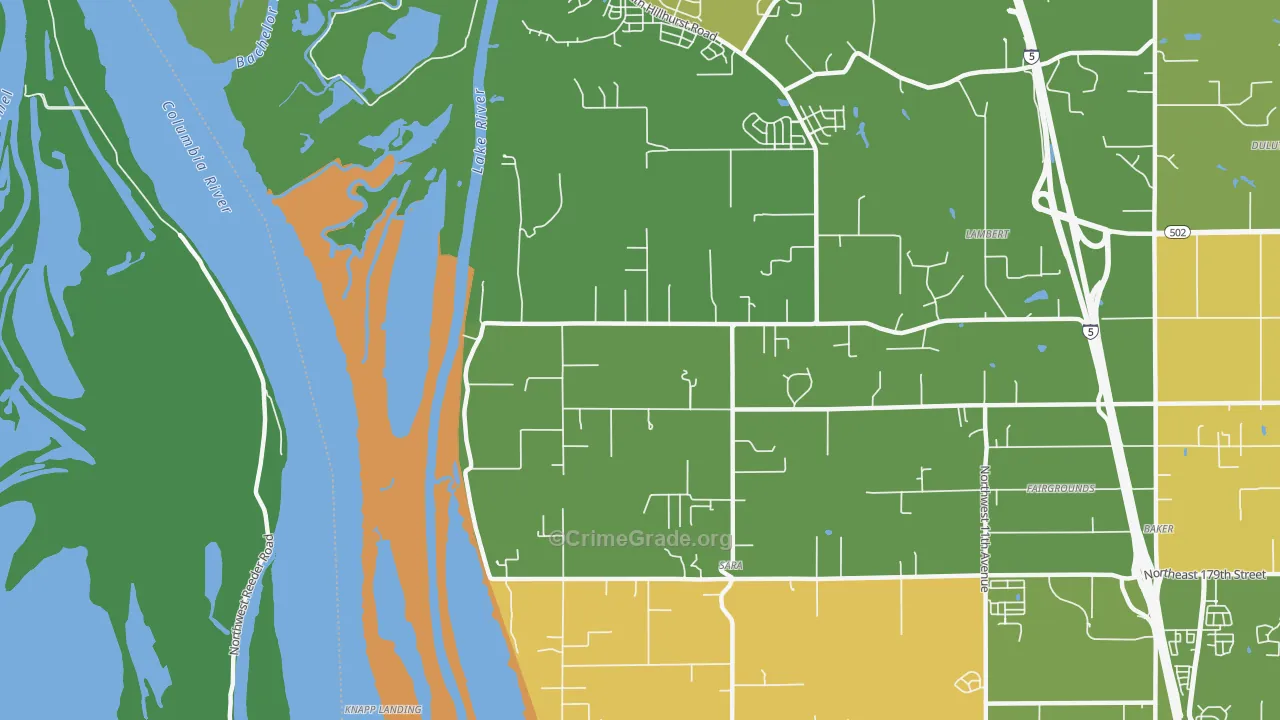 Sara, WA Map of Vehicle Theft Rates