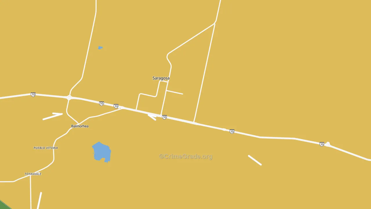 Saragosa, TX Map of Vehicle Theft Rates