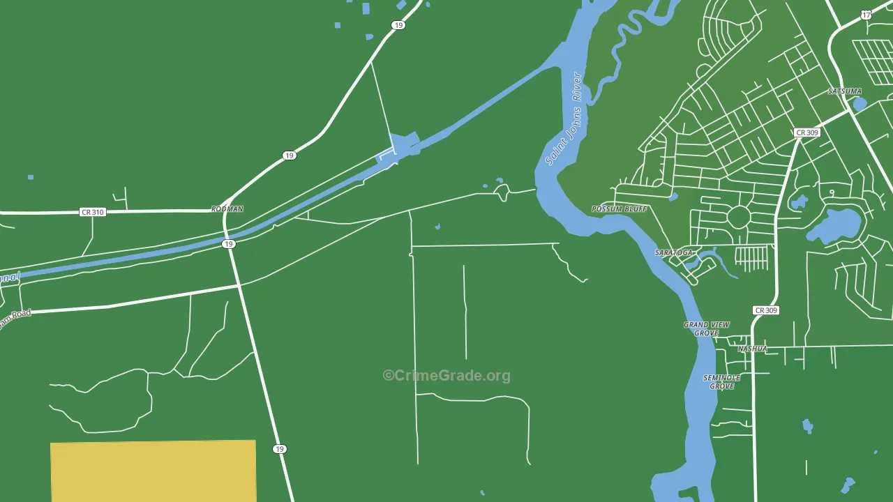 Saratoga, FL Map of Vehicle Theft Rates