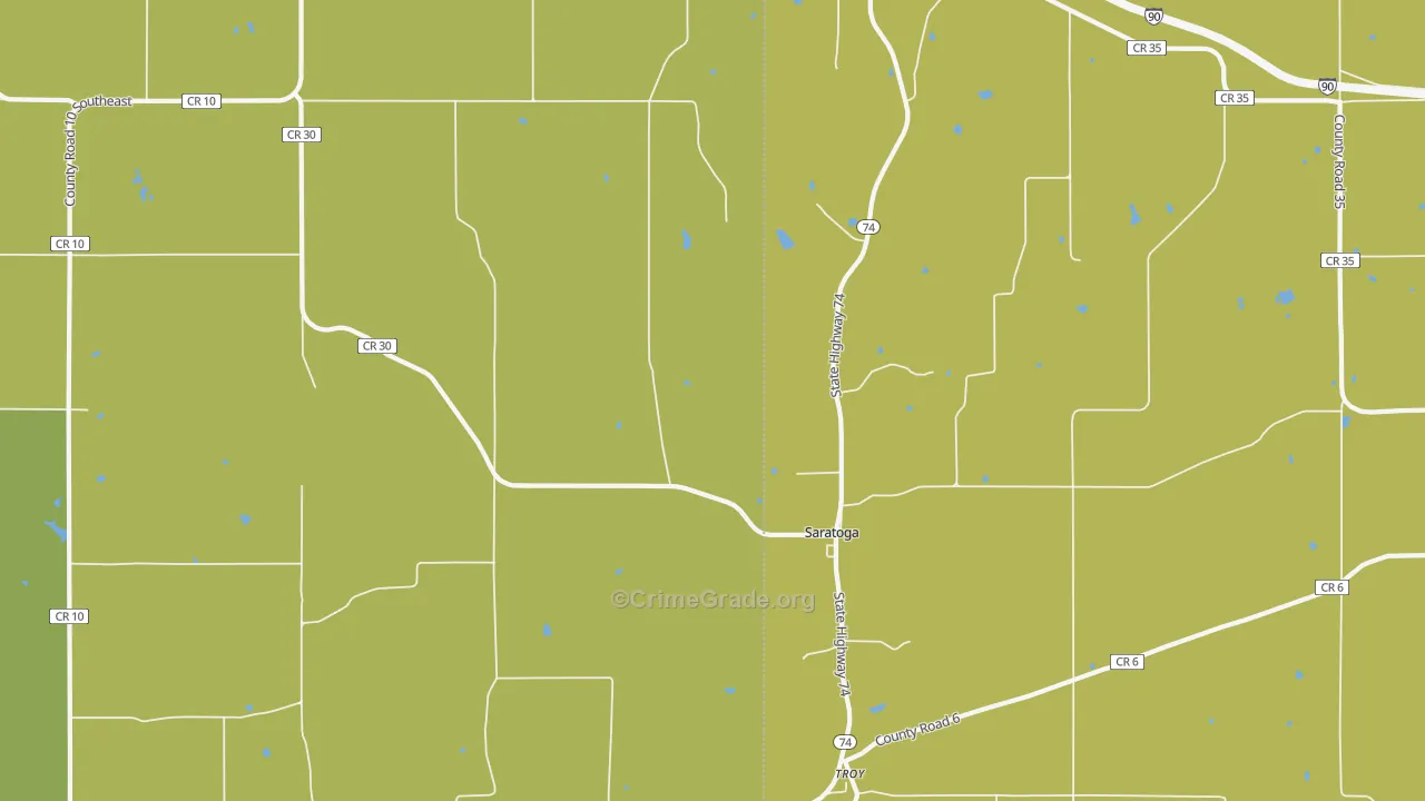 Saratoga, MN Map of Vehicle Theft Rates