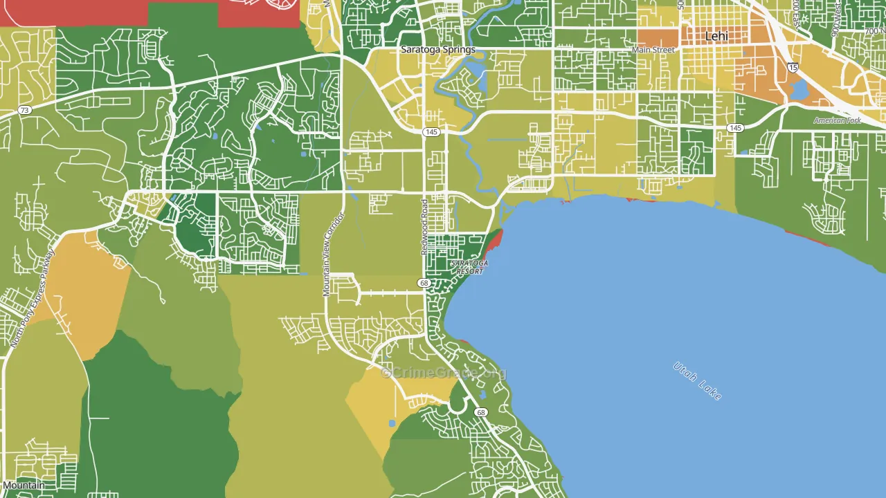 Saratoga Springs, UT Map of Vehicle Theft Rates