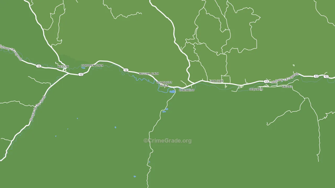Sarcillo, CO Map of Vehicle Theft Rates