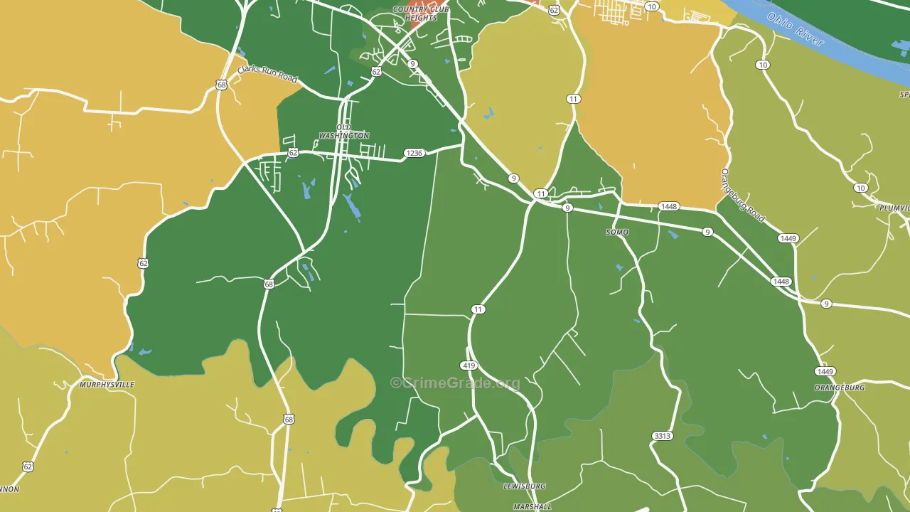 Sardis, KY Map of Vehicle Theft Rates