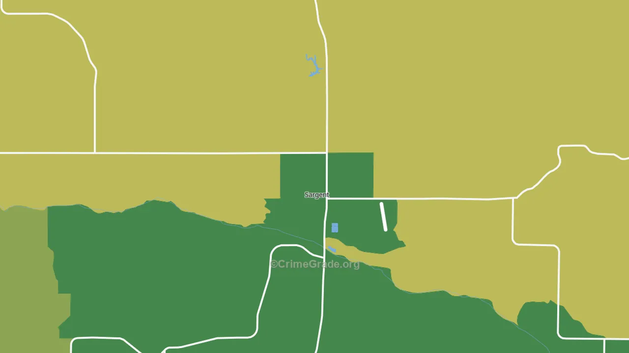 Sargent, NE Map of Vehicle Theft Rates