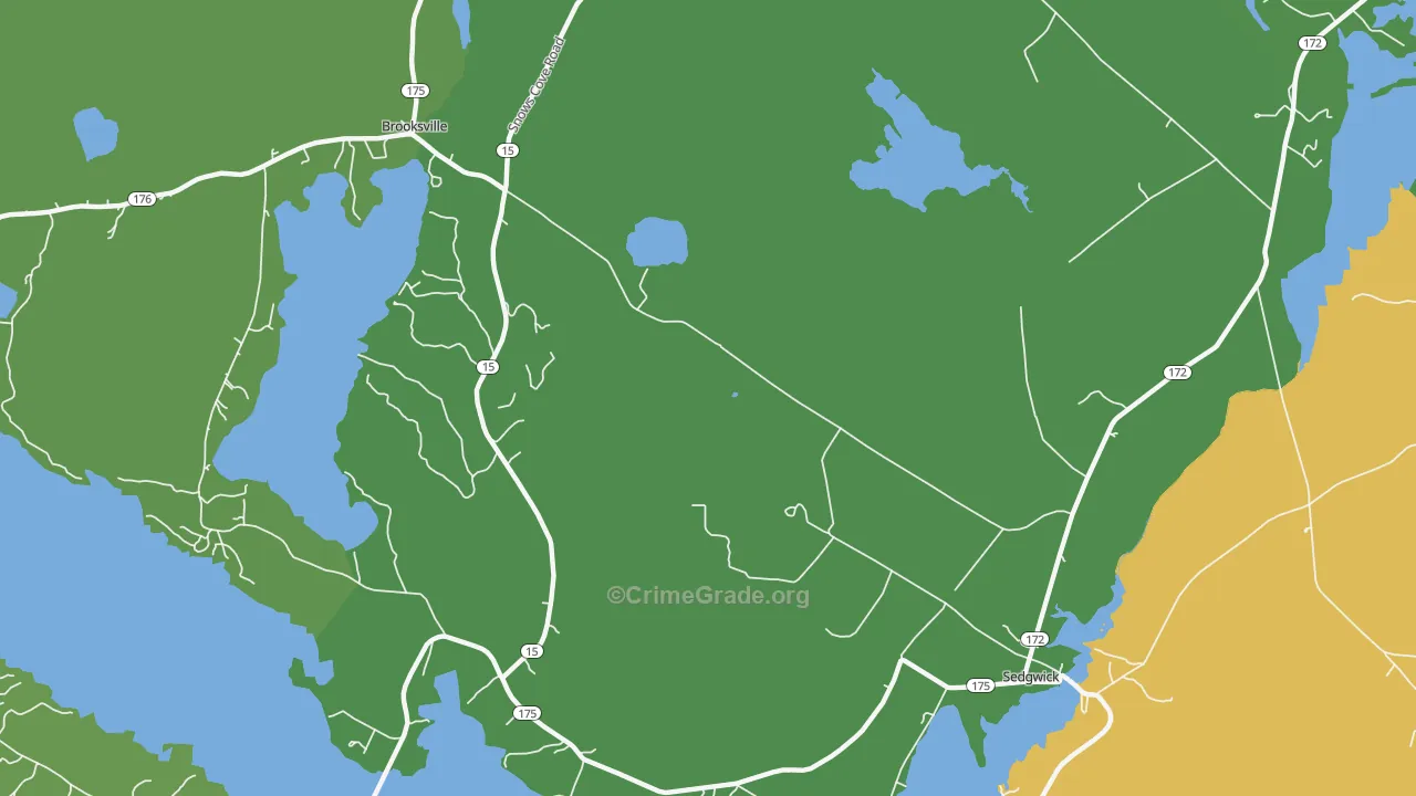 Sargentville, ME Map of Vehicle Theft Rates