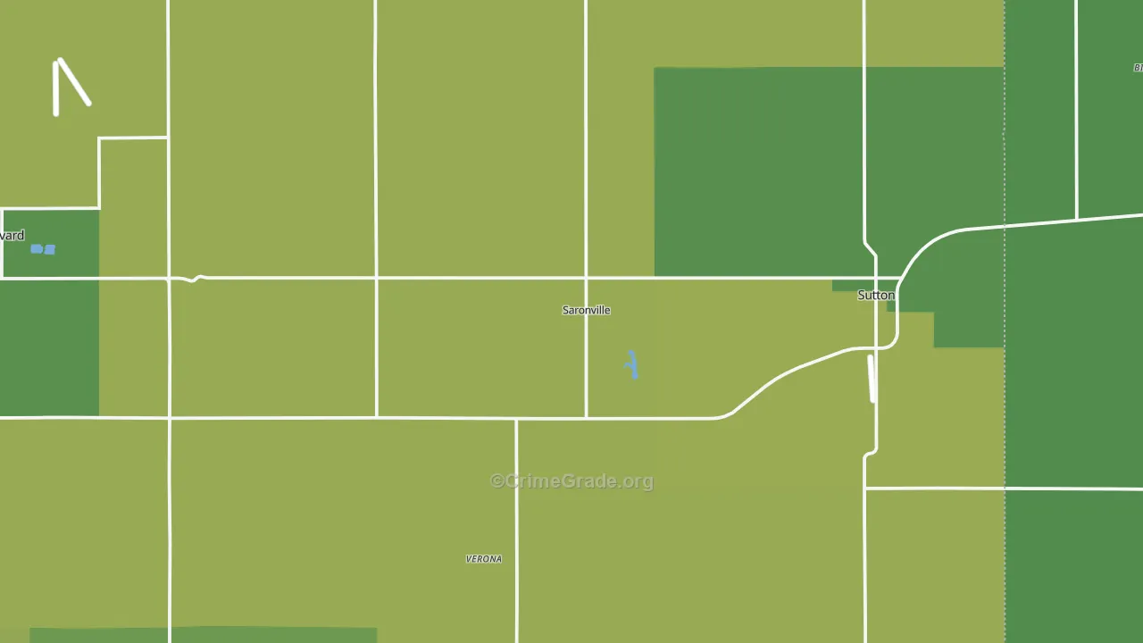 Saronville, NE Map of Vehicle Theft Rates