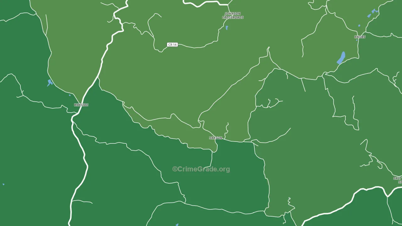 Sarton, WV Map of Vehicle Theft Rates
