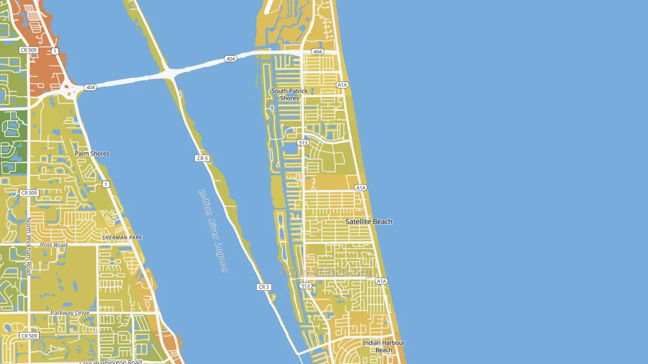 Satellite Beach, FL Map of Vehicle Theft Rates