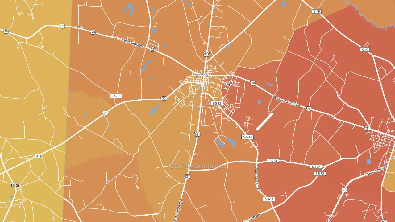 Sato, SC Map of Vehicle Theft Rates