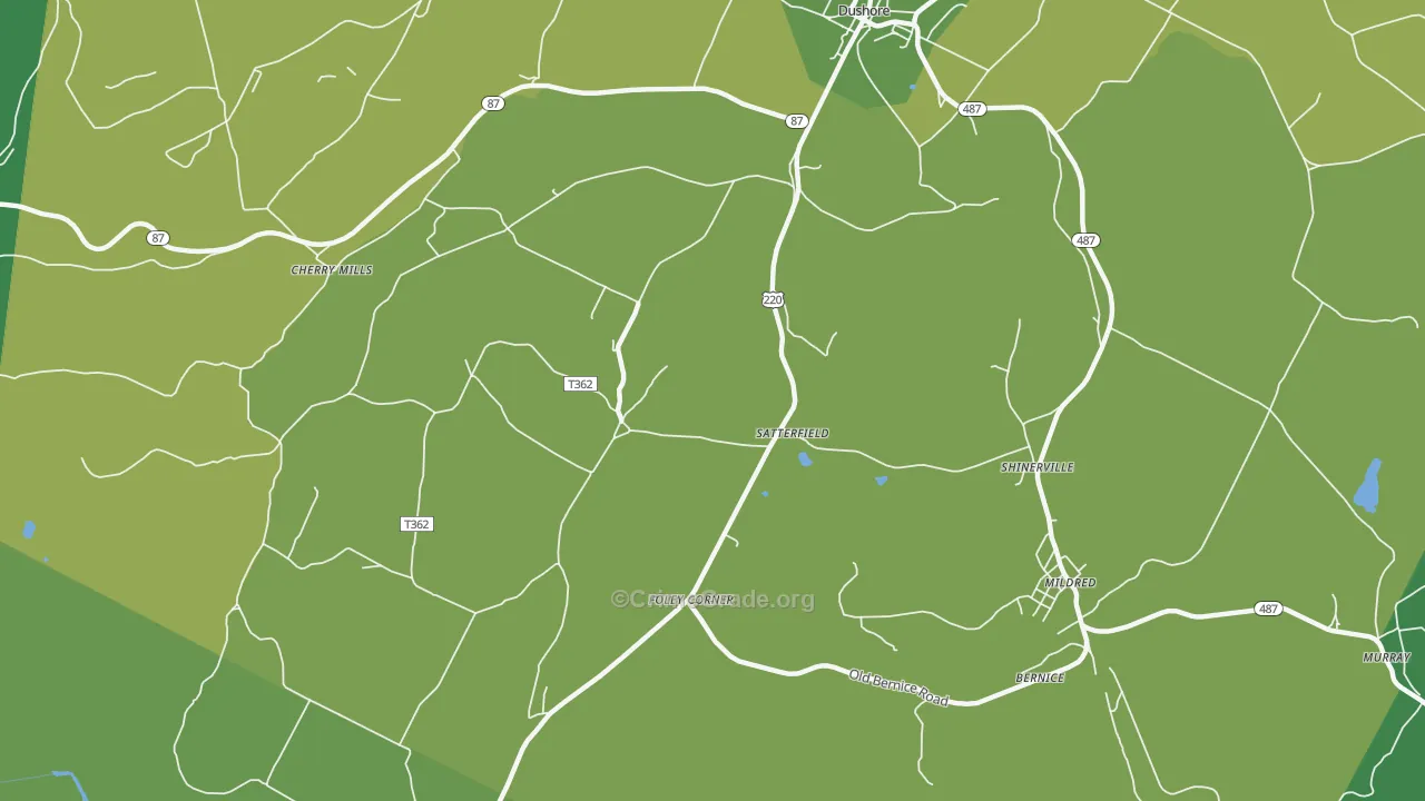 Satterfield, PA Map of Vehicle Theft Rates