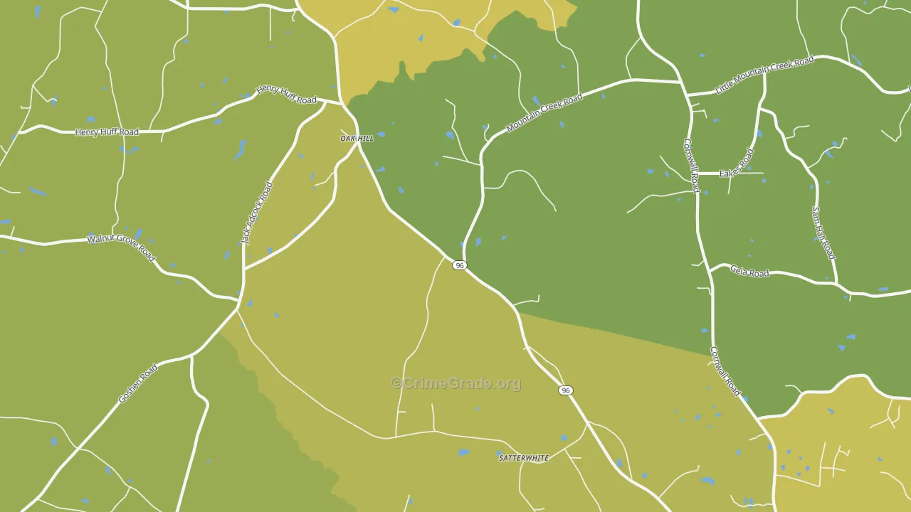 Satterwhite, NC Map of Vehicle Theft Rates