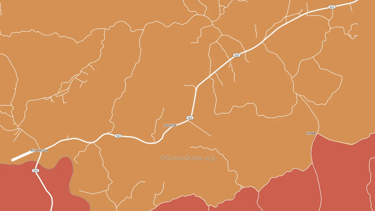 Saukum, MS Map of Vehicle Theft Rates