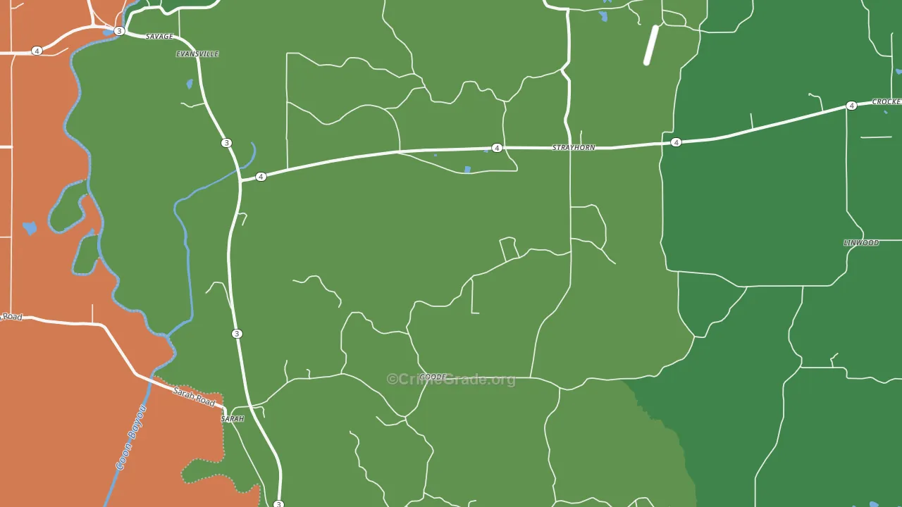 Savage, MS Map of Vehicle Theft Rates
