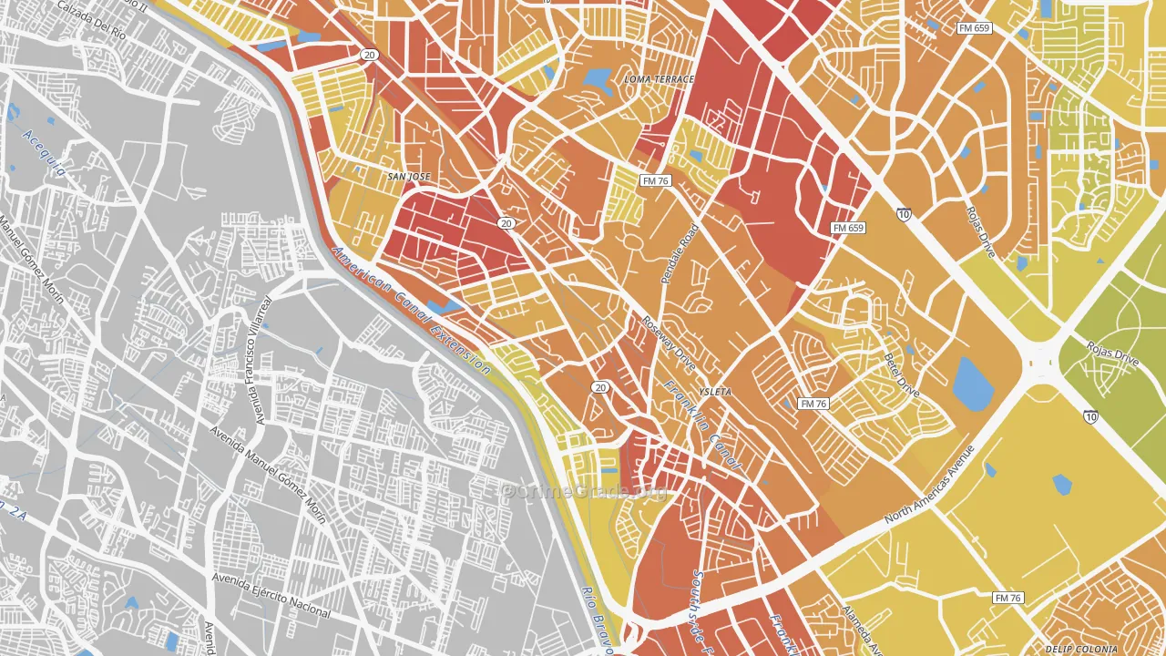 Save The Valley 21, El Paso, TX Map of Vehicle Theft Rates