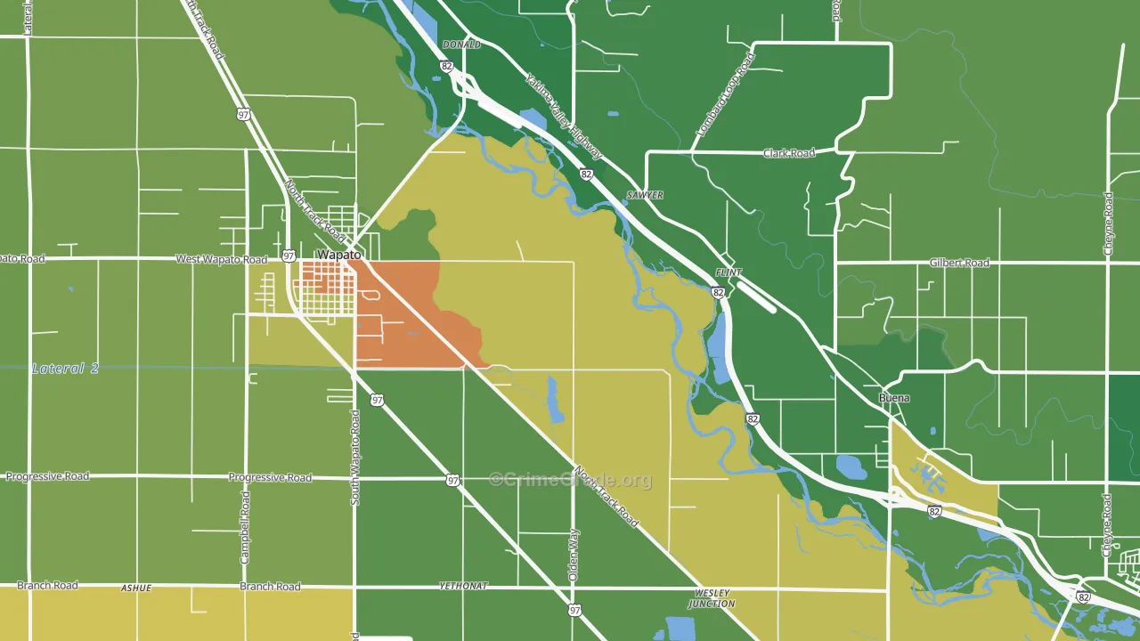 Sawyer, WA Map of Vehicle Theft Rates