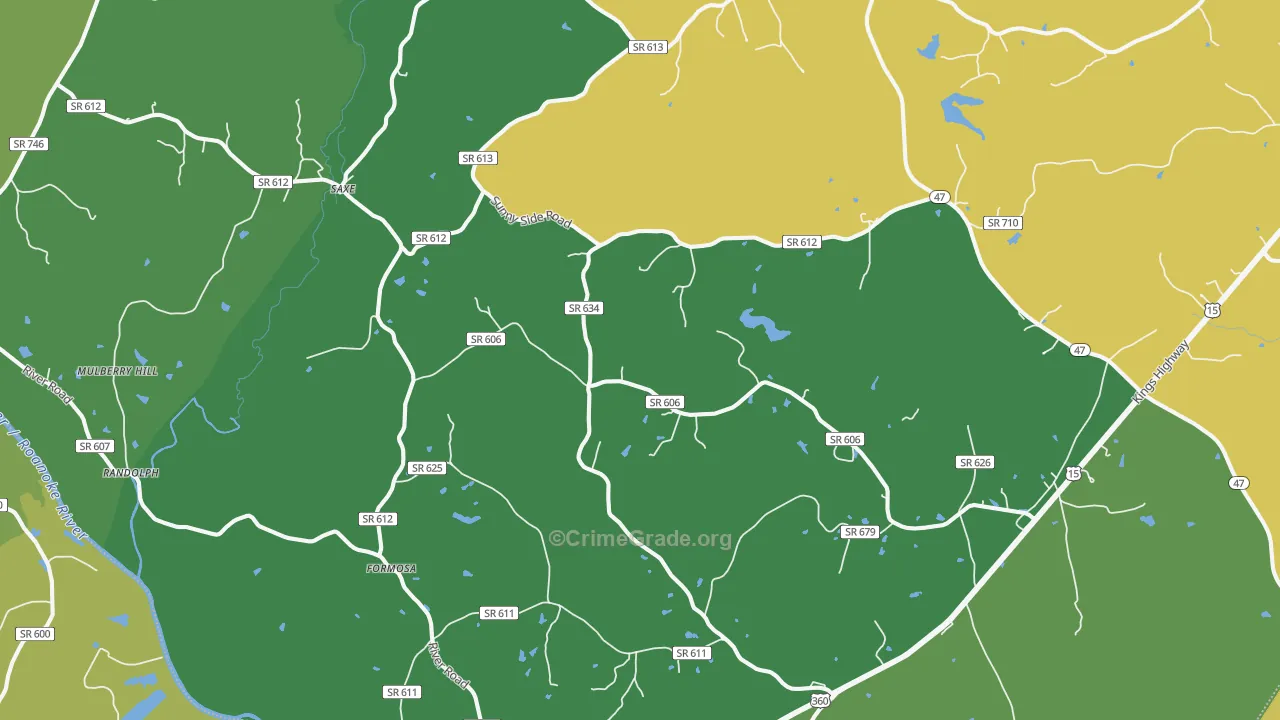Saxe, VA Map of Vehicle Theft Rates