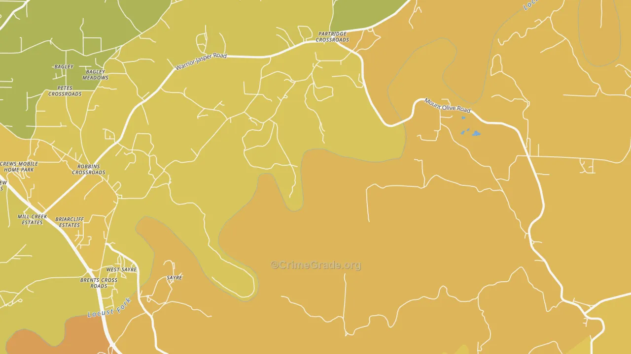 Sayre, AL Map of Vehicle Theft Rates