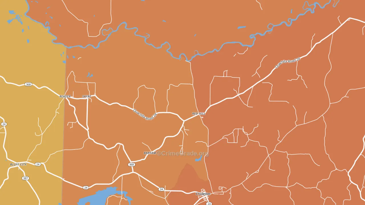 Sayre, AR Map of Vehicle Theft Rates