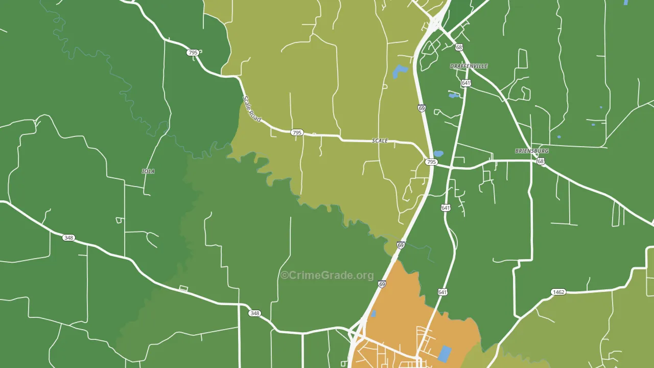 Scale, KY Map of Vehicle Theft Rates