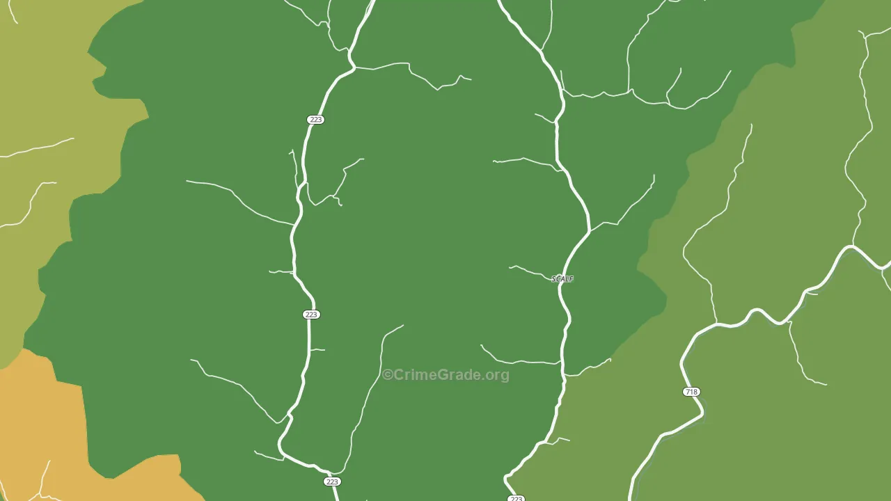 Scalf, KY Map of Vehicle Theft Rates